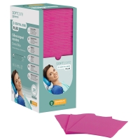 Hammaslääketieteelliset bibs pehmeä hoito plus 3PLY DISPENPERSER FUCSIA -sovelluksella (125 kpl) - 1