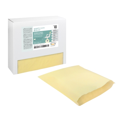 Pehmeä hoito hammaslääkärin lepokansi 29 x 30 cm - keltainen (150 kpl)