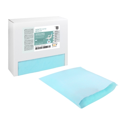 Pehmeä hoito hammaslääkärin lepokansi 29 x 30 cm - vaaleansininen (150kpl)