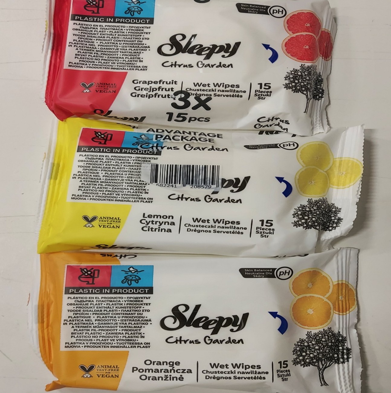 Uninen märkäpyyhke 3 pakkausta/15 kpl