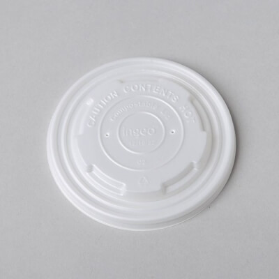 Valkoinen kansi Ø115mm keittoastialle, PLA, 50kpl/pakkaus