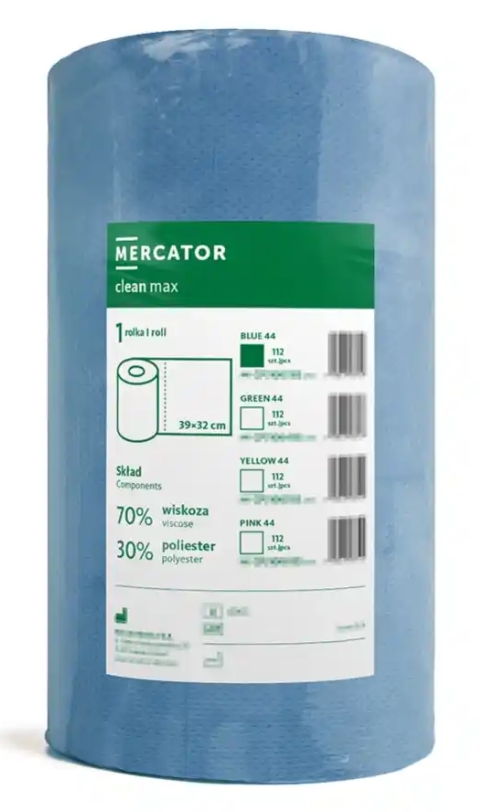 CLEAN MAX BLUE 44 - Teollisuuspuhdistusliina rullassa, sininen