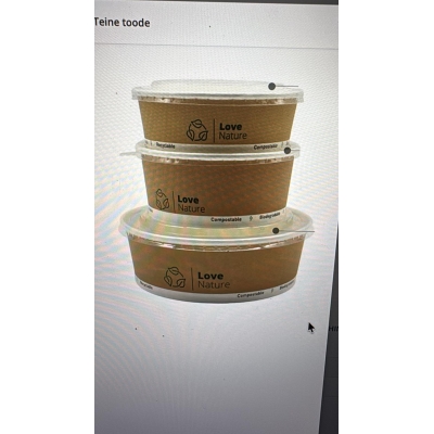 Pahvista valmistettu salaattirasia 750 ml