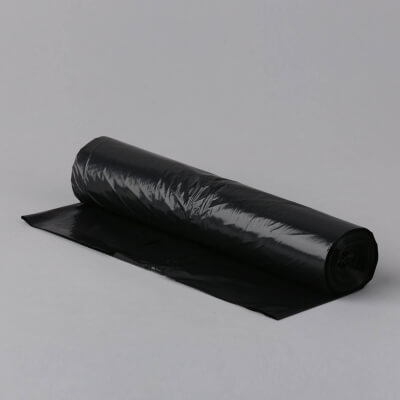 Musta LDPE-jätesäkki, 60 l, 600 x 850 mm, 40 mikronia, 10 säkkiä rullassa.