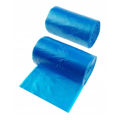 Sininen HDPE-jätesäkki, 40 l, 480 x 650 mm, 50 säkkiä rullassa.