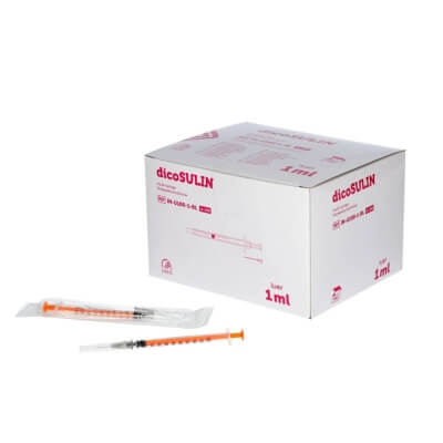 Insuliiniruisku + neula, dicoSULIN, 1 ml, 100 kpl pakkaus
