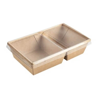 800 ml Kraft-astia, 2 osiota, 100 x 180 x 55 mm, 50 kpl pakkauksessa