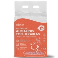 Kissanhiekka “Belocat” TOFU, 6 l / 2,5 kg (persikan tuoksuinen), 100 % luonnollinen - 1