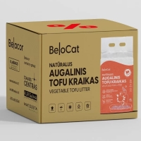 Kissanhiekka “Belocat” TOFU, 6 l / 2,5 kg (persikan tuoksuinen), 100 % luonnollinen - 2