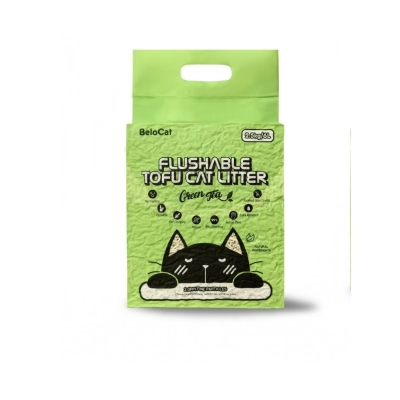 Kissanhiekka “Flushable” TOFU, 6 l / 2,5 kg (vihreä tee), 100 % luonnollinen