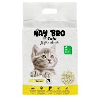 TOFU-kissanhiekka kissoille “HayBro” 7 l / 2,5 kg (sitruuna), 100 % luonnollinen - 1