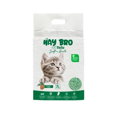 TOFU-kissanhiekka kissoille “HayBro” 7 l / 2,5 kg (mänty), 100 % luonnollinen
