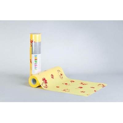 Rullat iloisilla tulosteilla keltainen