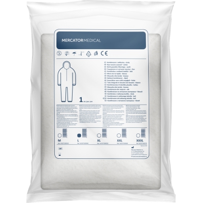 Kuitukankaasta valmistettu haalari (valkoinen)