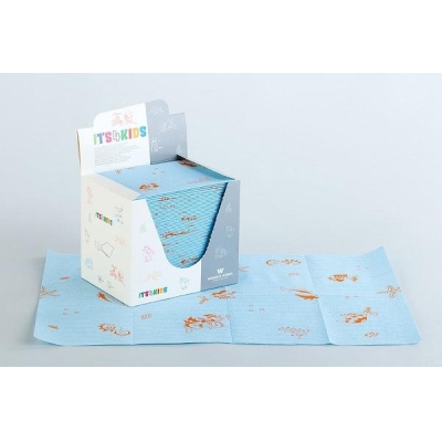 Arkit iloisilla tulosteilla sininen