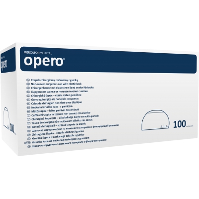 Opero -kirurginen kuitukankki, jolla on kuminauha (sininen)